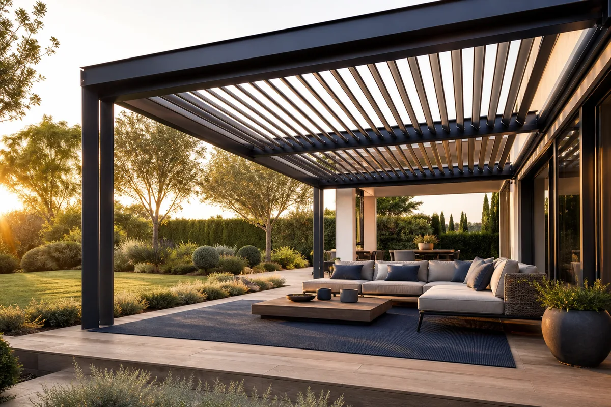 Pergola bioclimatique : comment fonctionnent les lames orientables